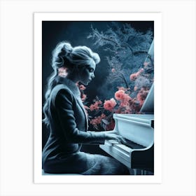 Woman Playing The Piano Art Print