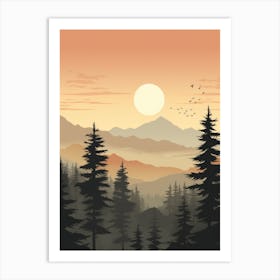 Sunset In The Mountains 9 Art Print