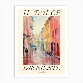 Il Dolce Far Niente Foggia, Italy Watercolour Streets 4 Poster Art Print