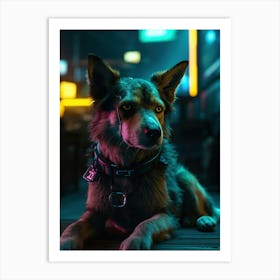 Cyberpunk Dog 15 Art Print