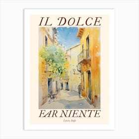 Il Dolce Far Niente Lecce, Italy Watercolour Streets 1 Poster Art Print