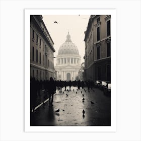 Rome, Black And White Analogue Photograph 1 Art Print