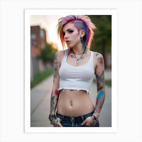 Pretty Punk Girl - Hall-O-Gram Creations 47 Art Print