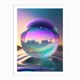 A Bubble Waterscape Holographic 2 Art Print