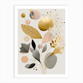 Gold And Grey Abstract Painting Art Print