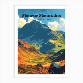 Mourne Mountains Ireland Travel Art Art Print