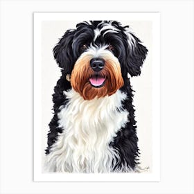 Black Russian Terrier 2 Watercolour Dog Art Print