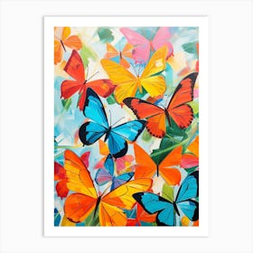 Pop Art Glasswing Butterflies 2 Art Print
