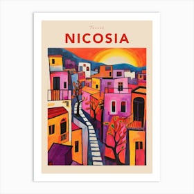 Nicosia Cyprus 4 Fauvist Travel Poster Art Print