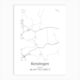 Kenzingen,Germany Minimalist Map Art Print