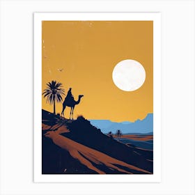 Camels In The Sahara Desert Art Print