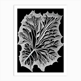Burdock Leaf Linocut 1 Art Print