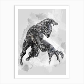 Black Panther Drawing Art Print