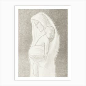 Mother, A Fragment From The Tampere Cathedral Altar Fresco (1907) By Magnus Enckell Art Print