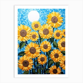 Sunflowers In The Moonlight Art Print