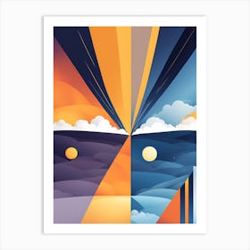 DAY AND NIGHT VECTOR ART 5 Art Print