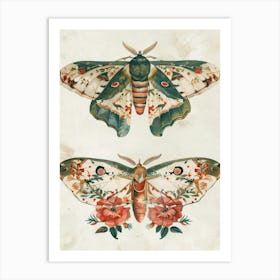 Textile Butterflies William Morris Style 4 Art Print