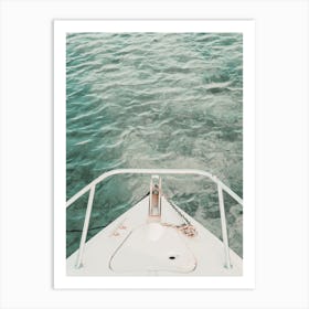Boat On Ocean Art Print