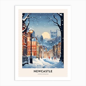 Winter Night  Travel Poster Newcastle United Kingdom 4 Art Print