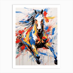 Horse Painting In The Style Of Abstract Expressionist 1 Art Print