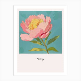Peony 3 Square Flower Illustration Poster Art Print