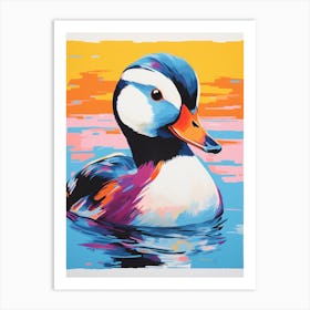 Andy Warhol Style Bird Bufflehead 3 Art Print