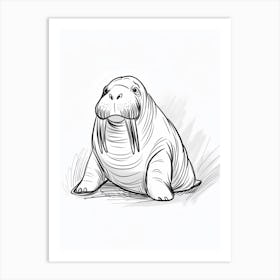 B&W Walrus Art Print