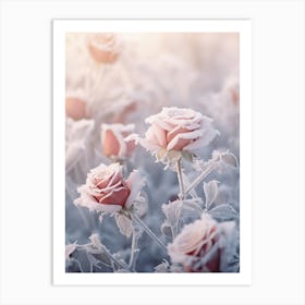 Frosty Botanical Rose 3 Art Print