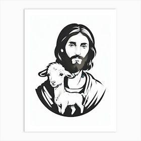 Jesus With A Lamb 1 Art Print