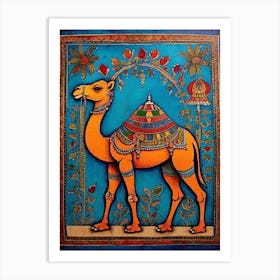 Default Traditional Madhubani Style Painting Of A Camel On A T 0 (1) Art Print