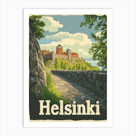 Aihrgdesign A Mid Century Modern Travel Poster For Helsinki 2 Art Print