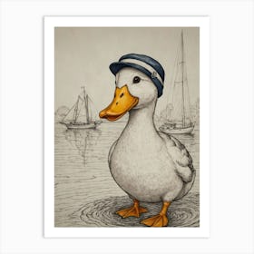 Duck In A Hat 3 Art Print