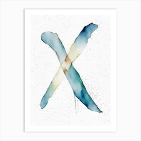 X, Letter, Alphabet Minimalist Watercolour 4 Art Print