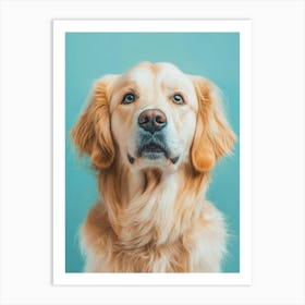 Golden Retriever Dog Portrait.Generated AI. Art Print Art Print