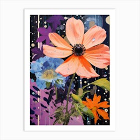 Surreal Florals Cosmos 1 Flower Painting Art Print