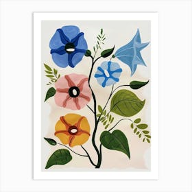 Painted Florals Morning Glory 1 Art Print