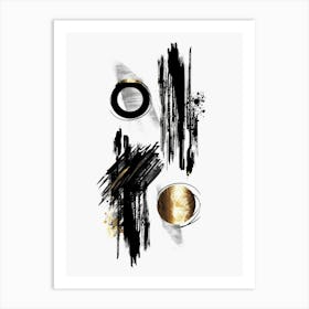 Abstract Black And Gold Painting 22 Art Print