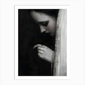 Dark Gothic Woman With A Veil Art Print