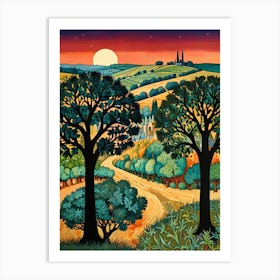 William Morris Landscape With Trees Art Print