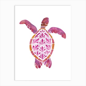 Sea Turtle Pink Art Print