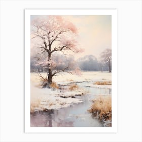 Dreamy Winter Painting Richmond Park England 4 Art Print