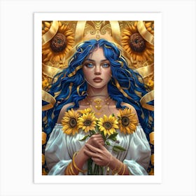 Sunflower Girl 20 Art Print