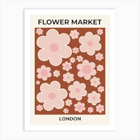 Flower Market London Terracotta Art Print