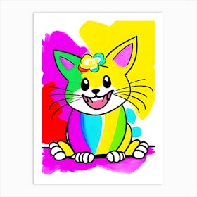 Colorful Cat-Reimagined Art Print