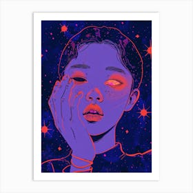 Asian Girl In Space Art Print