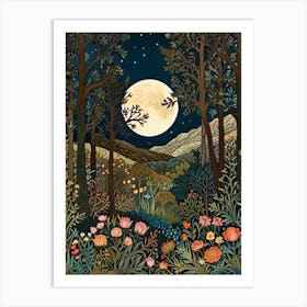 William Morris Moonlight In The Forest 27 Art Print