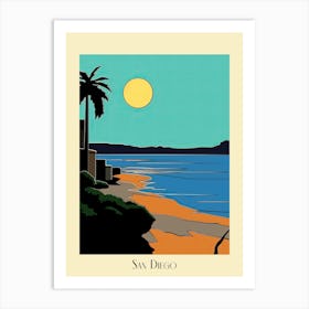 Poster Of Minimal Design Style Of San Diego California, Usa 4 Art Print