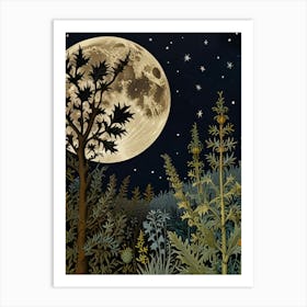 Moonlight In The Woods Style William Morris 1 Art Print 1 Art Print