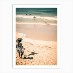 Woman On The Beach 1 Art Print