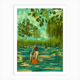 River Wild Swimming  Art Print